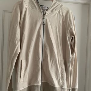 Lululemon zip up. Size 8 cream and tan.
